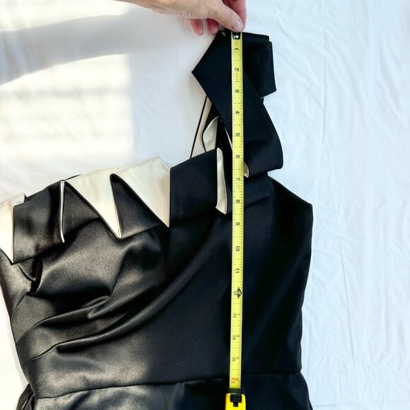 Max And Cleo By BCBG Women’s Pleated Ruffle One Shoulder Mini Dress Black Size 4 - Picture 6 of 16